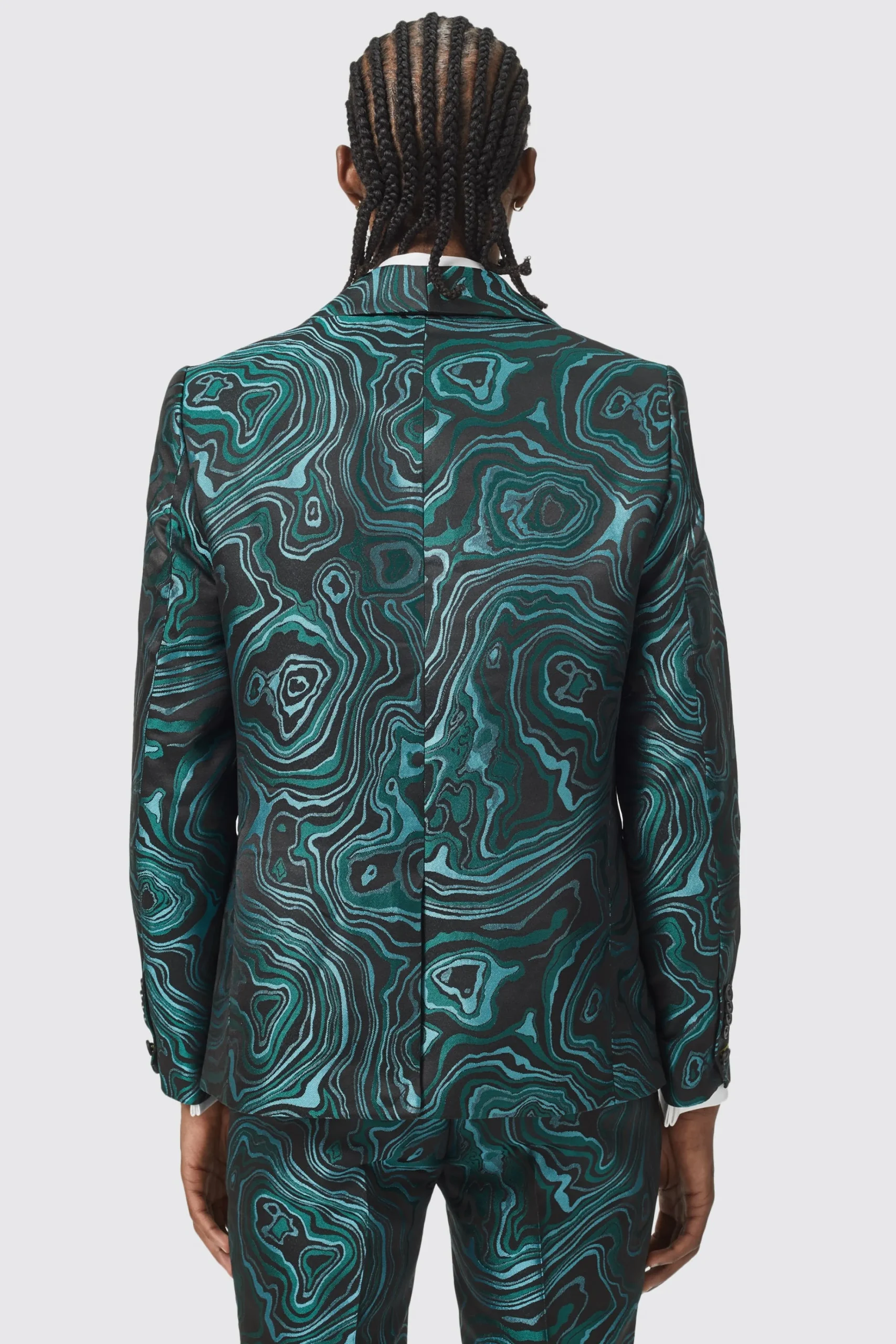 Jackets·Party Jackets|Twisted Tailor Adichie Slim Fit Green Jacquard Jacket