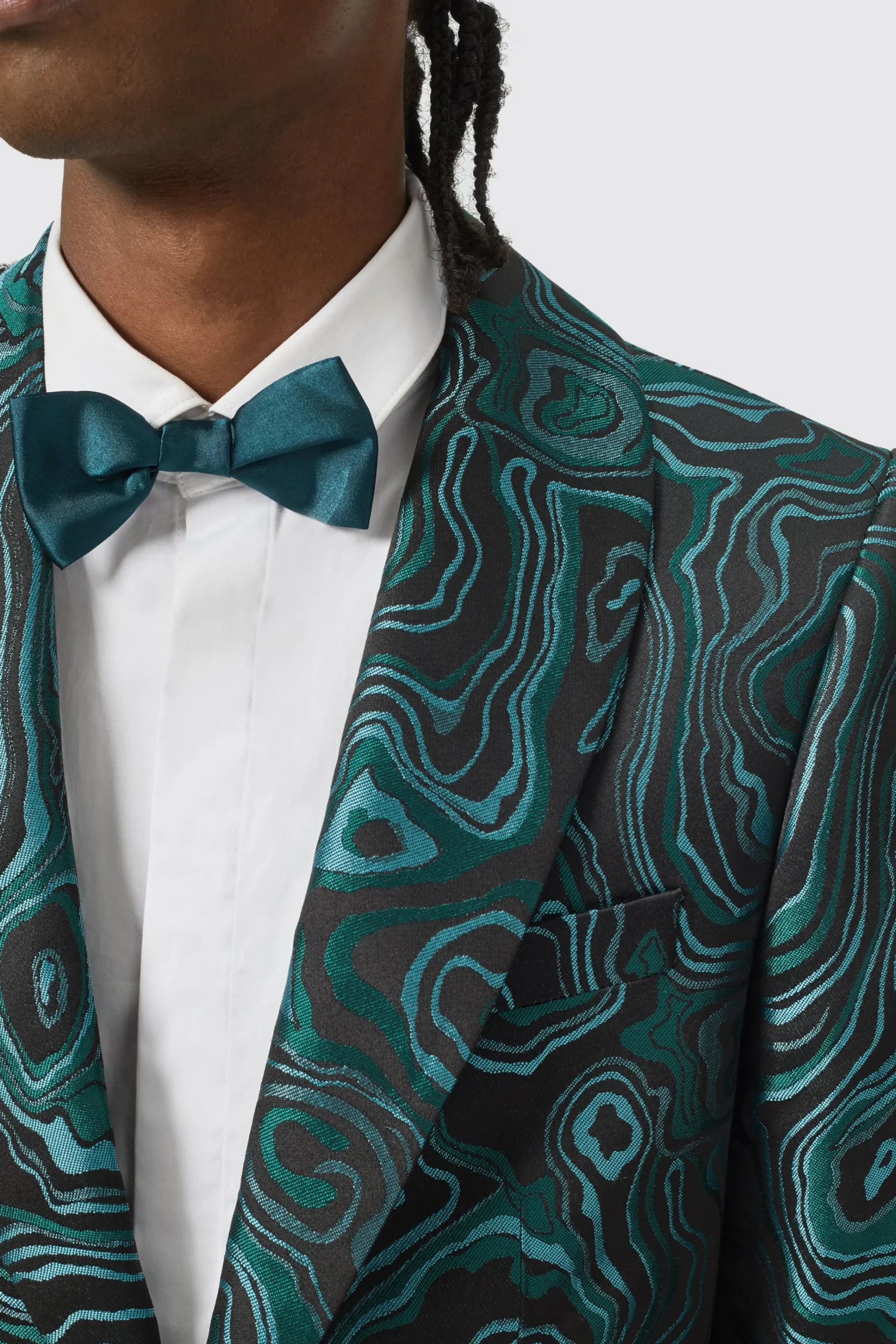 Jackets·Party Jackets|Twisted Tailor Adichie Slim Fit Green Jacquard Jacket