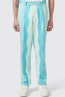 Unisex|Twisted Tailor Alvaro Oversized Blue Cotton Trousers