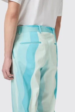 Unisex|Twisted Tailor Alvaro Oversized Blue Cotton Trousers