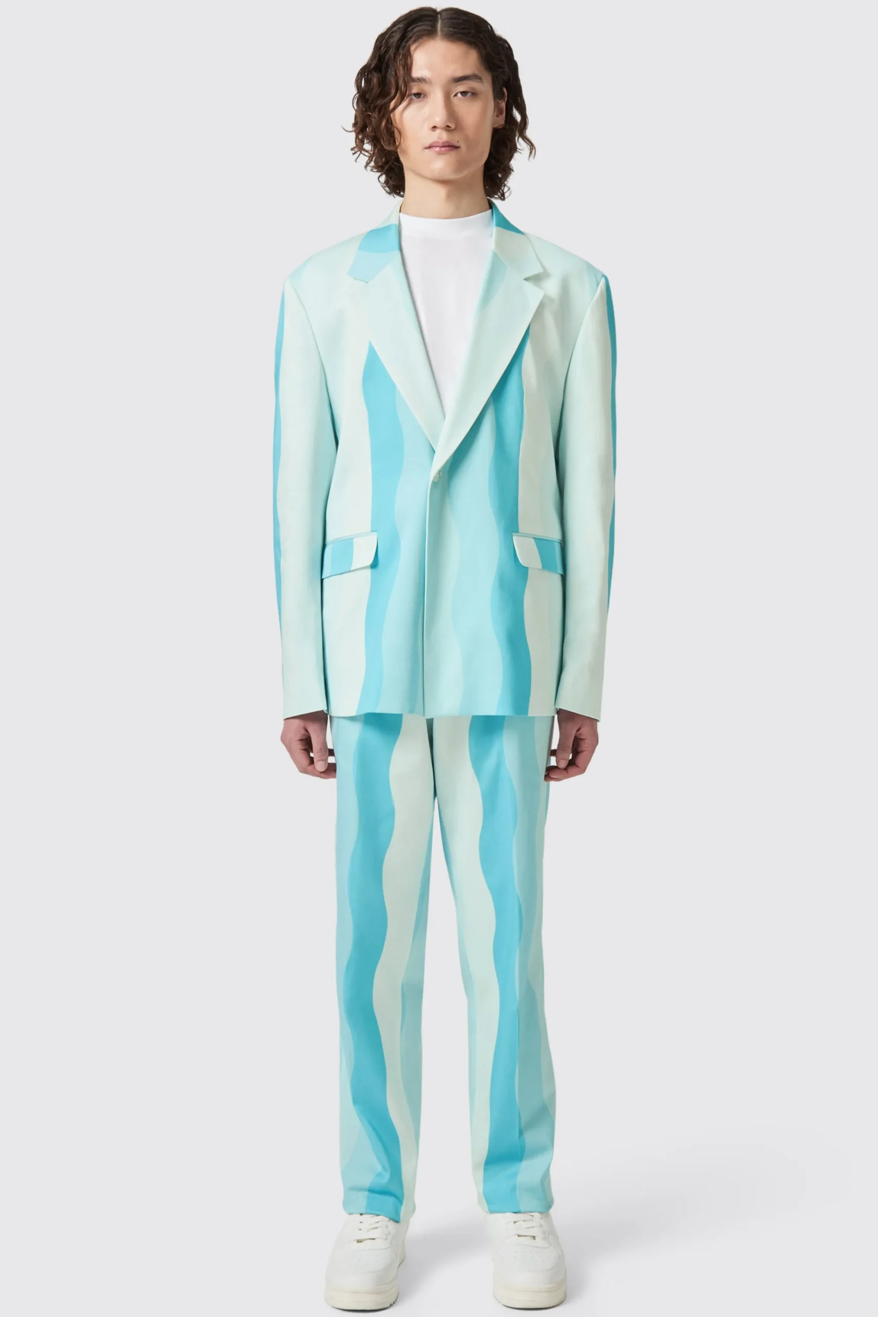 Unisex|Twisted Tailor Alvaro Oversized Blue Cotton Trousers