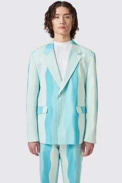 Unisex|Twisted Tailor Alvaro Oversized Blue Cotton Suit