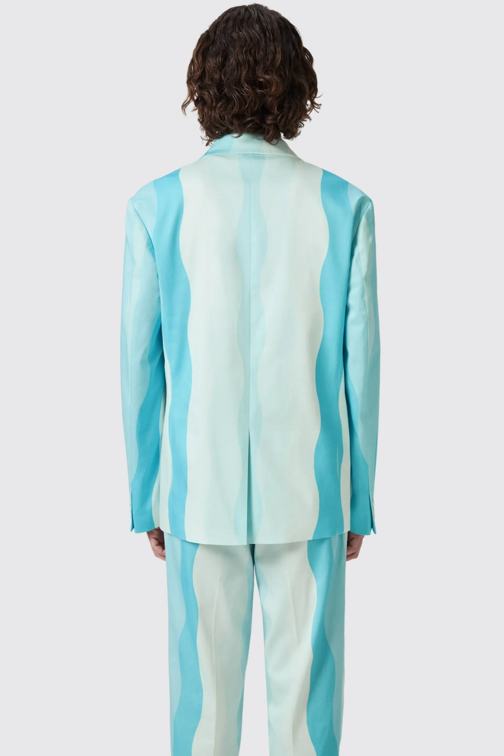 Unisex|Twisted Tailor Alvaro Oversized Blue Cotton Suit