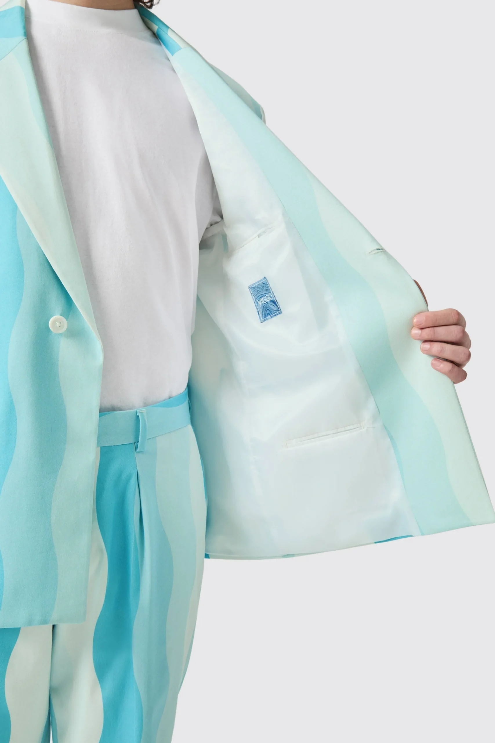 Unisex|Twisted Tailor Alvaro Oversized Blue Cotton Suit