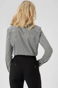 Woman|Twisted Tailor Amoros Skinny Fit Black Patterned Cotton Shirt