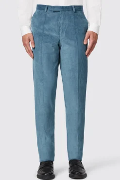 Trousers·Casual Trousers|Twisted Tailor Aston Slim Fit Blue Corduroy Trousers