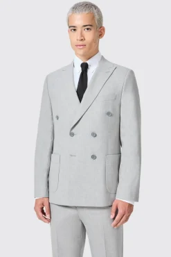 Style·Double Breasted Suits|Occasion·Groomsmen Suits|Twisted Tailor Atkinson Slim Fit Grey Double Breasted Suit