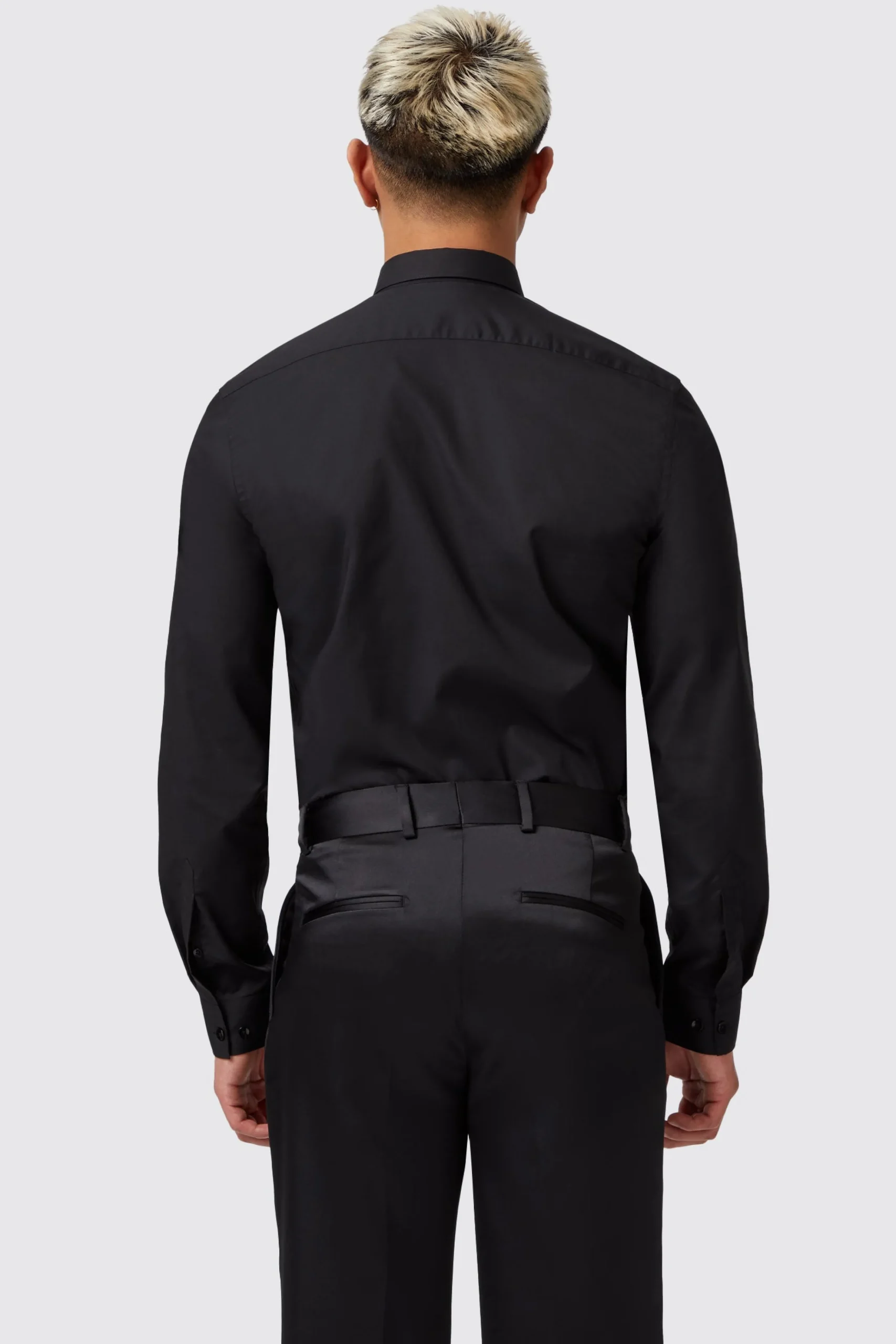 Occasion·Wedding Shirts|Occasion·Formal Shirts|Twisted Tailor Barilla Slim Fit Black Flocked Floral Shirt