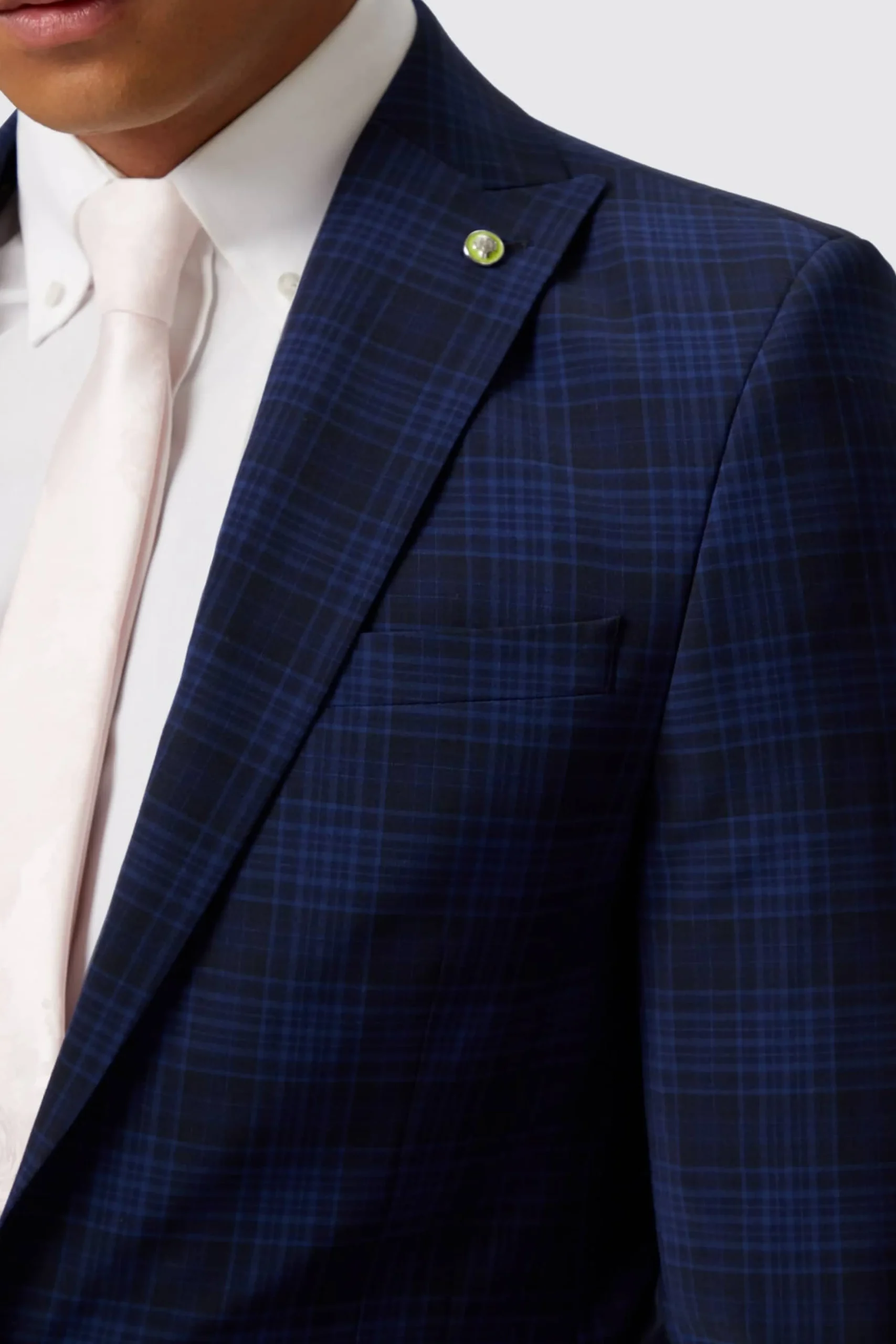 Style·Check Suits|Occasion·Autumn Suits|Twisted Tailor Barlow Slim Fit Navy Wool Check Suit