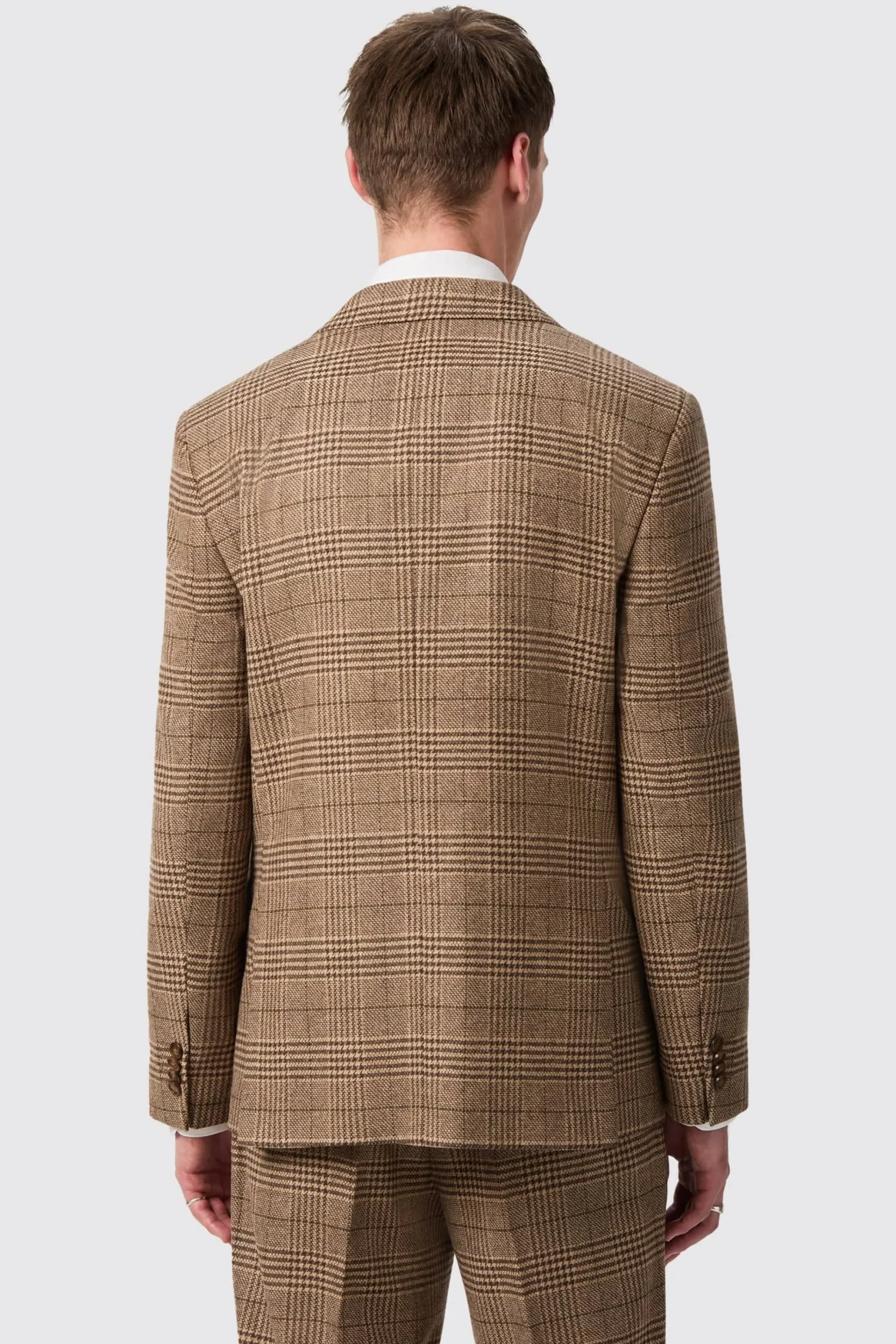 Jackets·Work Jackets|Jackets·Casual Jackets|Twisted Tailor Blackwood Slim Fit Brown Check Double Breasted Jacket