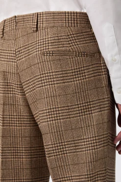 Trousers·Work Trousers|Twisted Tailor Blackwood Slim Fit Brown Check Trousers