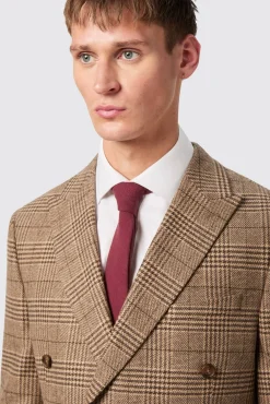 Style·Check Suits|Style·Double Breasted Suits|Twisted Tailor Blackwood Slim Fit Brown Check Double Breasted Suit
