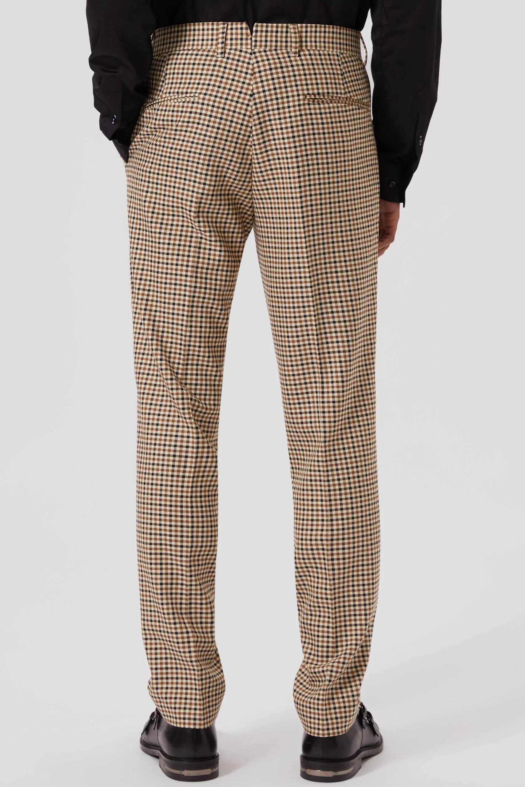 Trousers·Party Trousers|Trousers·Work Trousers|Twisted Tailor Blythe Slim Fit Beige Check Trousers