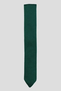 Suit Accessories·Ties|Twisted Tailor Bowie Bottle Green Knitted Tie