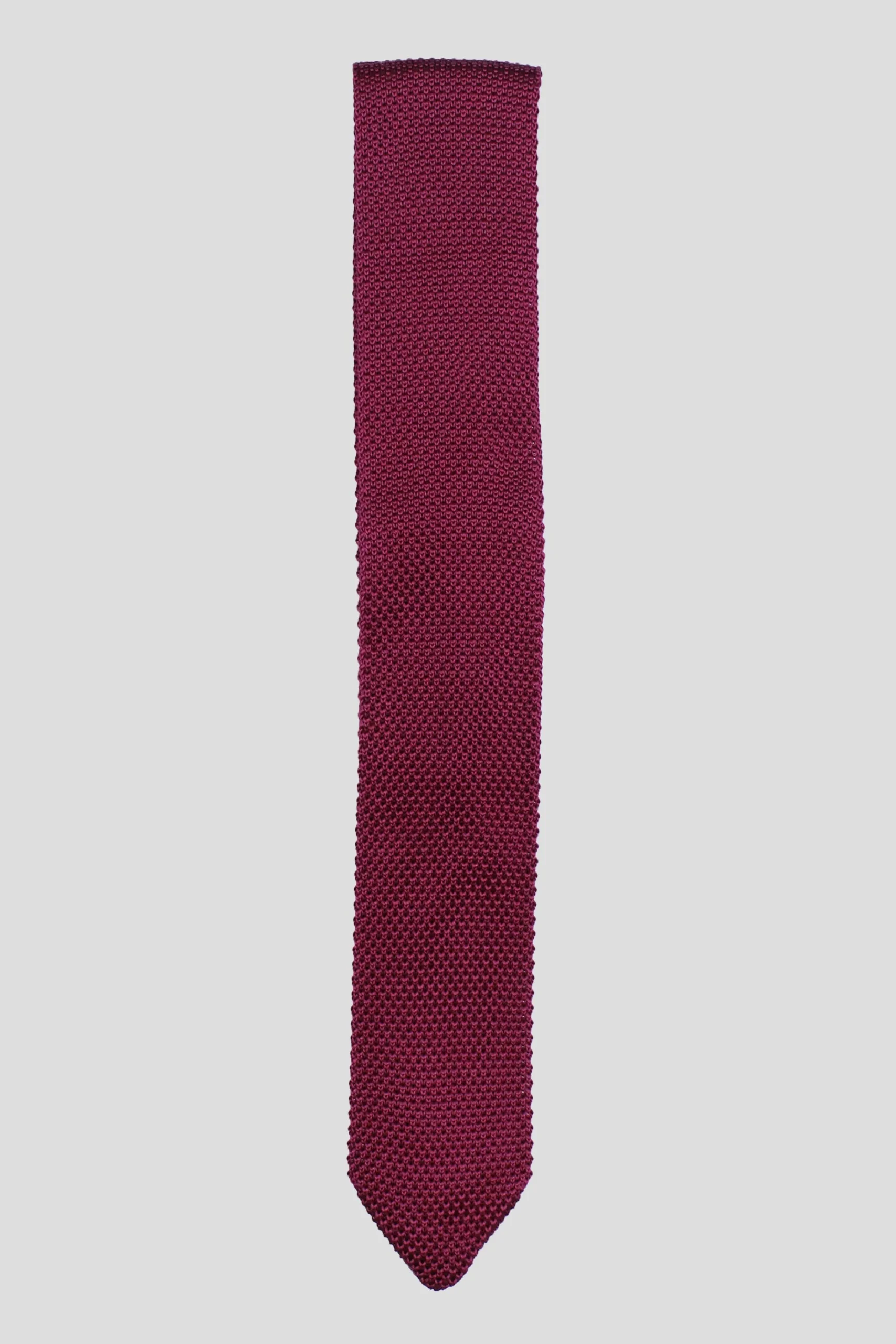 Suit Accessories·Ties|Twisted Tailor Bowie Burgundy Knitted Tie