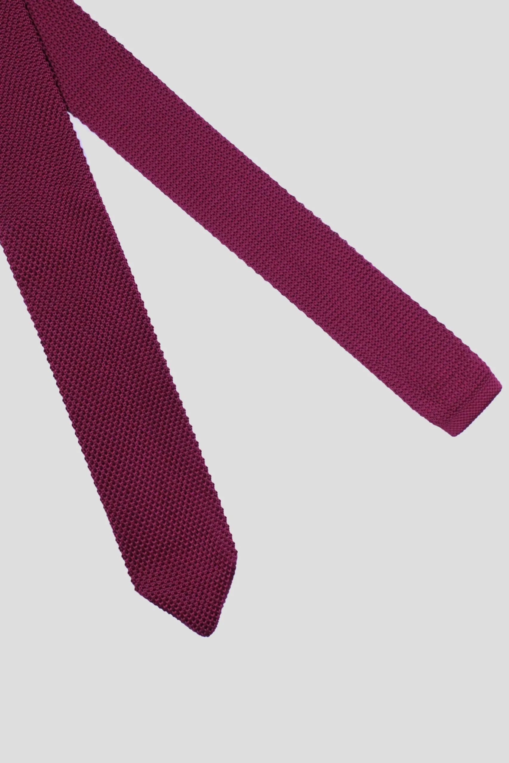 Suit Accessories·Ties|Twisted Tailor Bowie Burgundy Knitted Tie