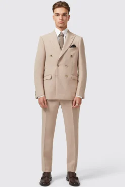 Style·Double Breasted Suits|Occasion·Back To It|Twisted Tailor Bresnan Slim Fit Neutral Double Breasted Suit