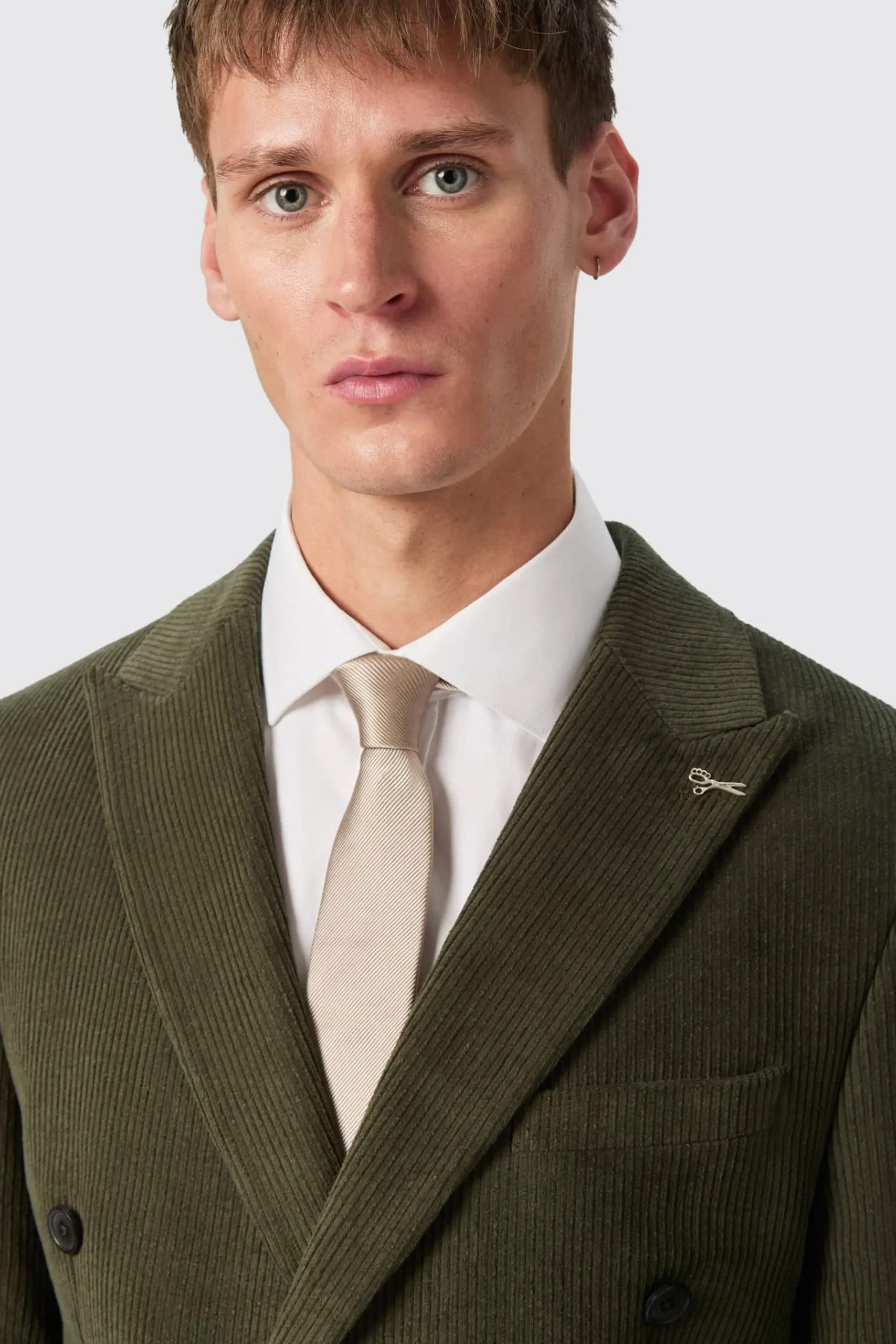 Jackets·Work Jackets|Jackets·Party Jackets|Twisted Tailor Brisbane Slim Fit Green Corduroy Double Breasted Jacket