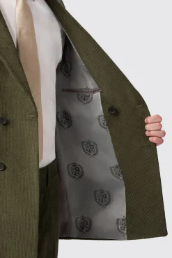 Jackets·Work Jackets|Jackets·Party Jackets|Twisted Tailor Brisbane Slim Fit Green Corduroy Double Breasted Jacket