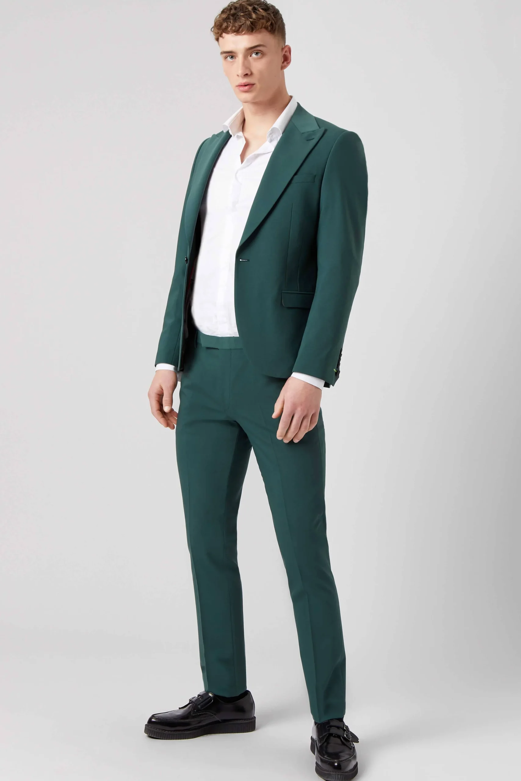 Trousers·Work Trousers|Twisted Tailor Buscot Slim Fit Forest Green Trousers