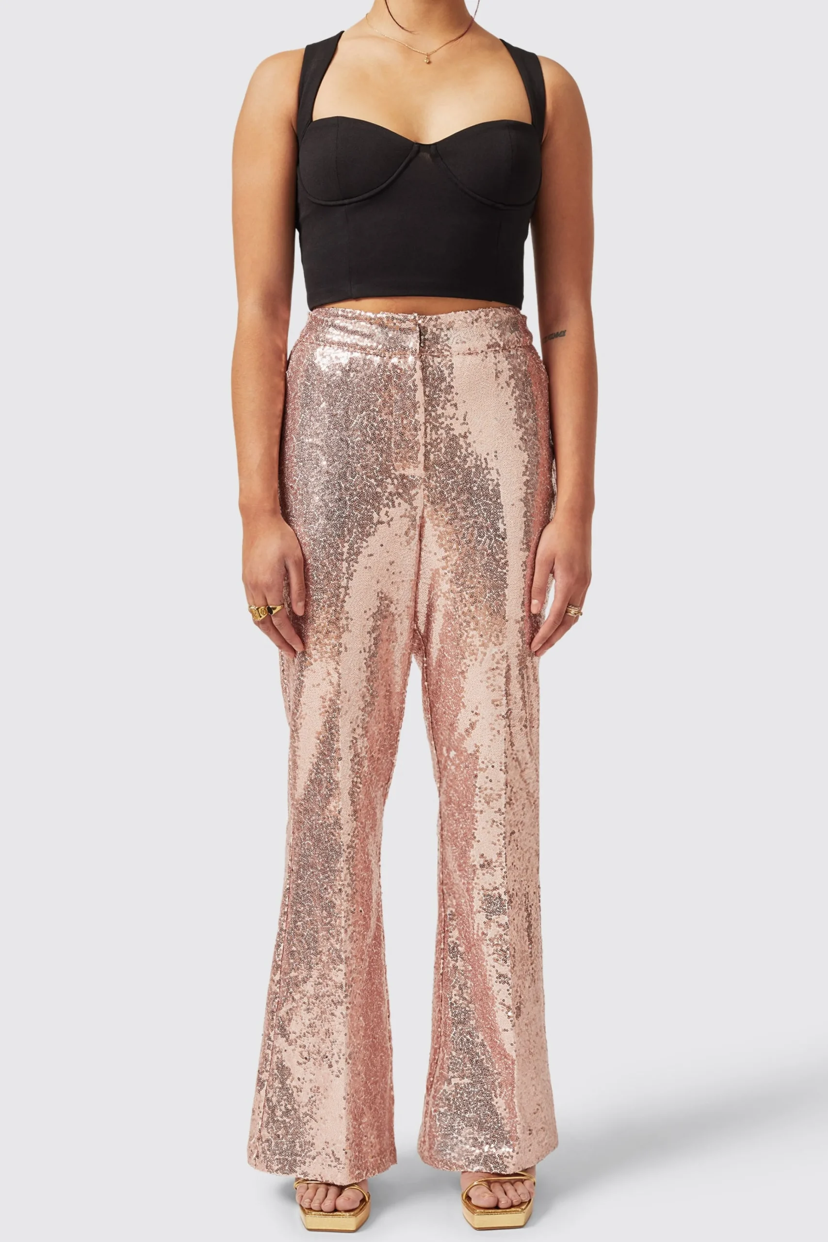 Woman|Twisted Tailor Caladium Slim Fit Pink Sequin Suit