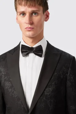 Occasion·Groomsmen Suits|Occasion·Wedding Suits|Twisted Tailor Compt Slim Fit Black Floral Jacquard Suit