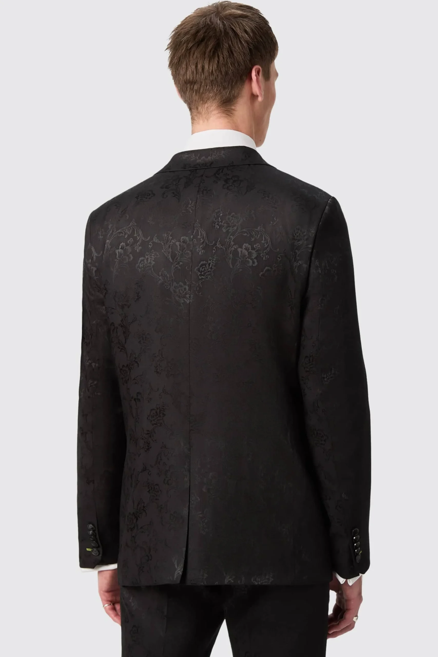 Jackets·Floral Jackets|Twisted Tailor Compt Slim Fit Black Floral Jacquard Jacket