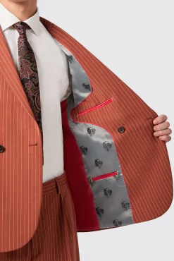 Jackets·Casual Jackets|Jackets·Party Jackets|Twisted Tailor Cortese Oversized Burnt Orange Pinstripe Jacket