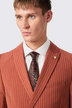 Occasion·Autumn Suits|Occasion·Back To It|Twisted Tailor Cortese Oversized Burnt Orange Pinstripe Suit
