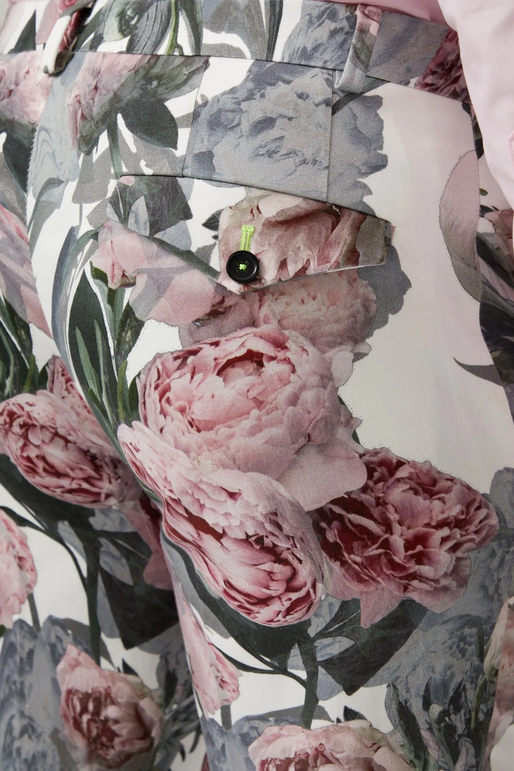 Trousers·Party Trousers|Trousers·Floral Trousers|Twisted Tailor Dali Skinny Fit White Cotton Floral Trousers