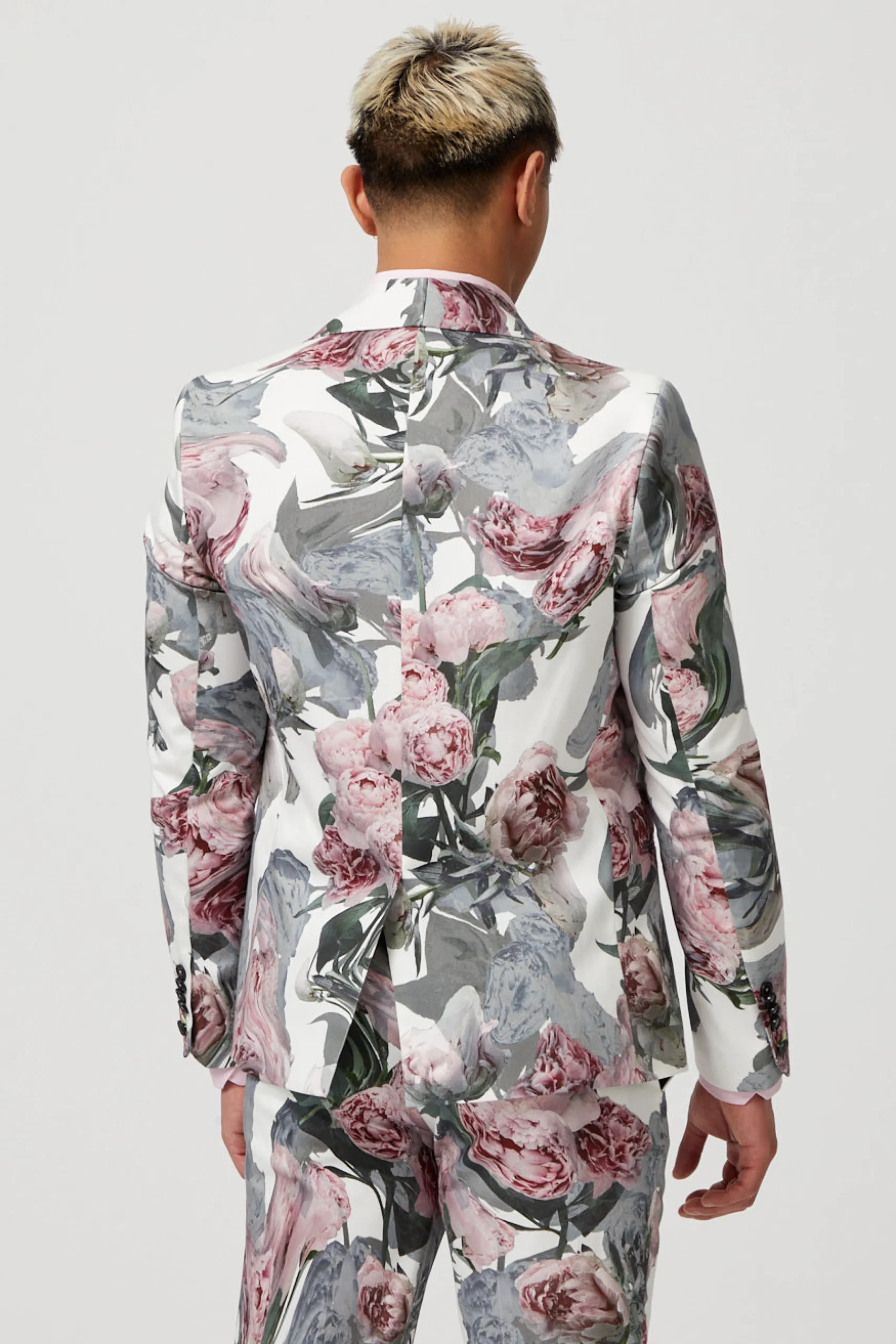 Style·Floral Suits|Style·Bold Prints|Twisted Tailor Dali Skinny Fit White Cotton Floral Suit