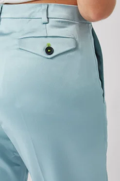 Woman|Twisted Tailor Draco Skinny Fit Aqua Blue Sateen Trousers