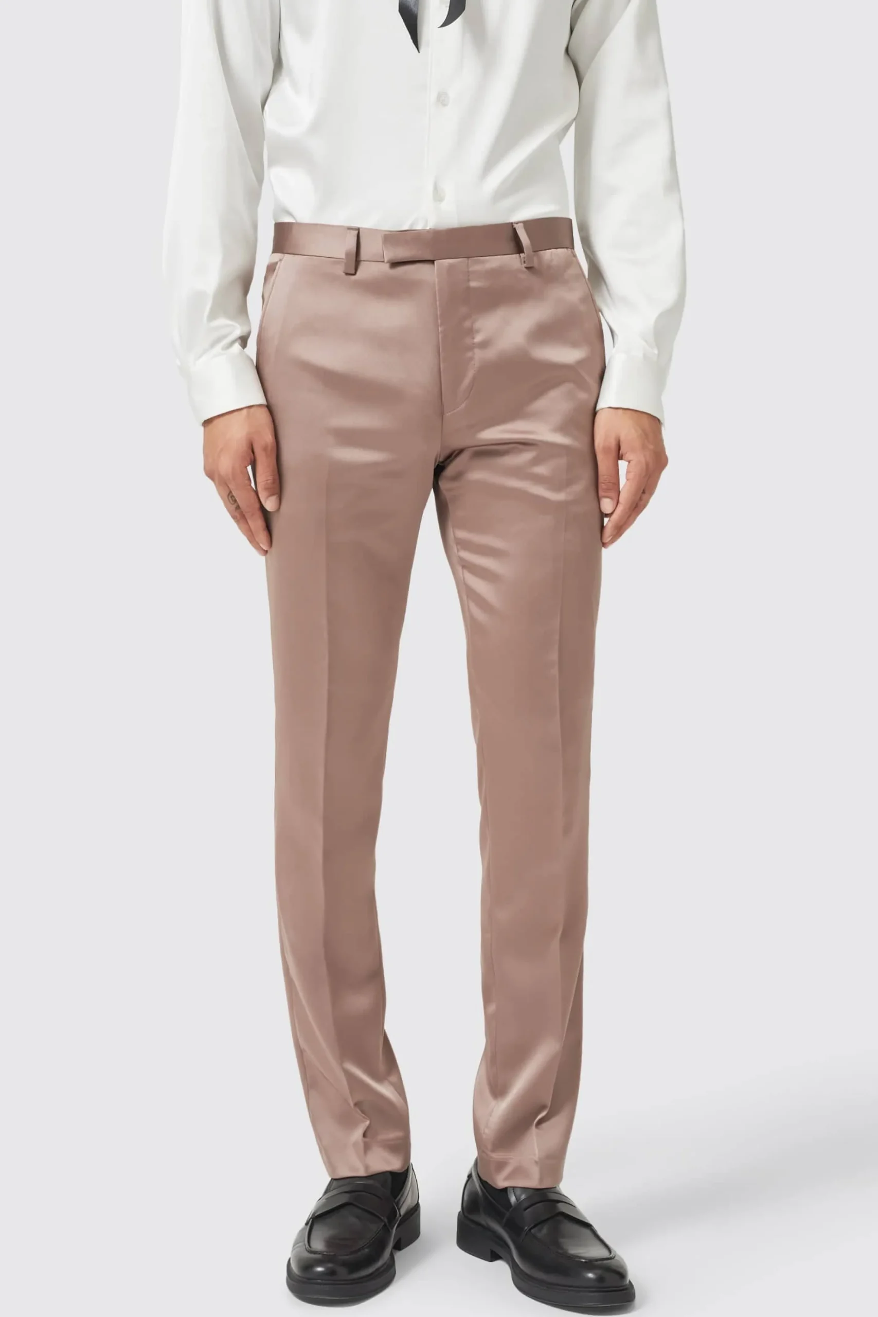 Style·Plain Suits|Style·2 Piece Suits|Twisted Tailor Draco Skinny Fit Rose Gold Sateen Suit