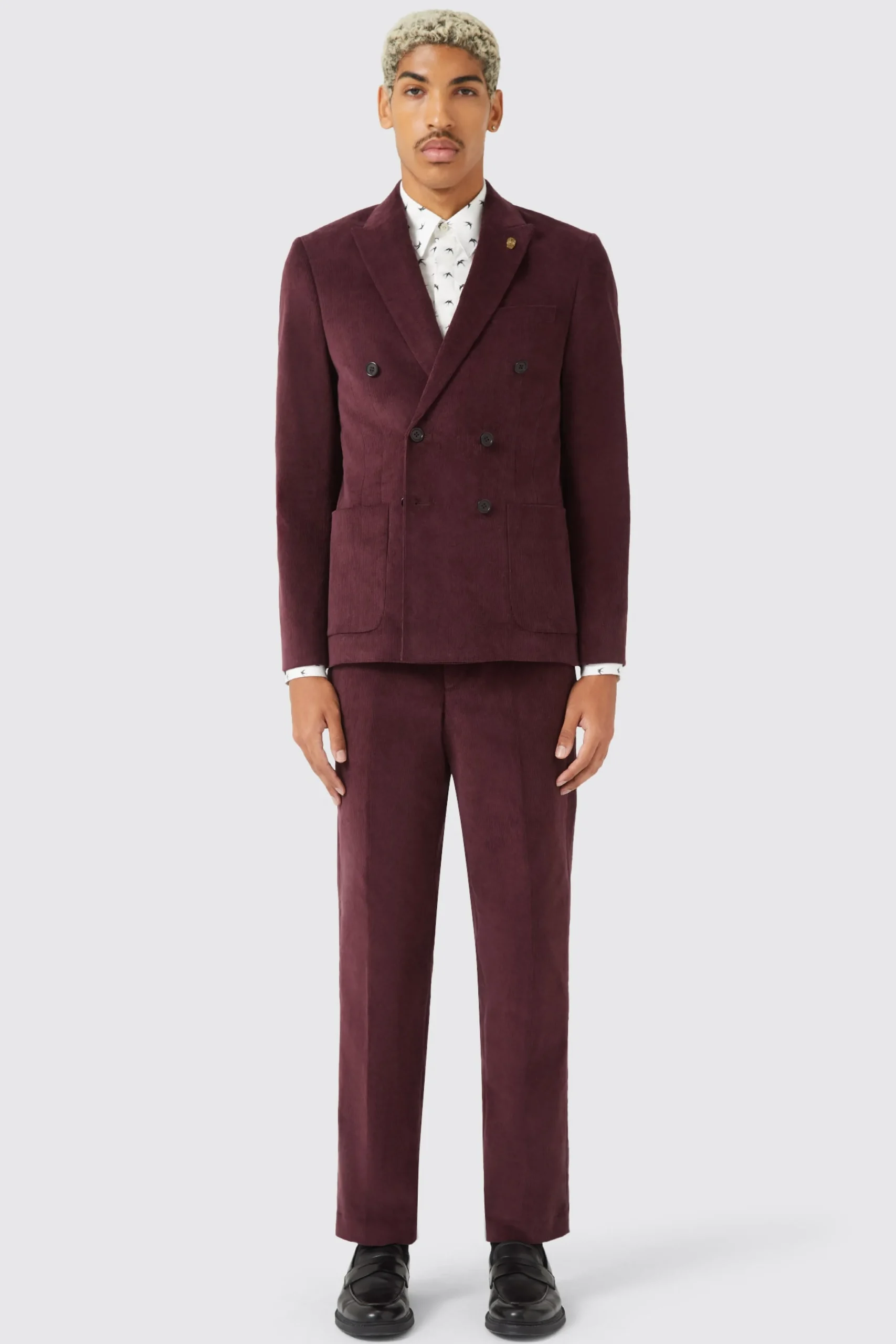 Trousers·Casual Trousers|Trousers·Work Trousers|Twisted Tailor Dunmore Wine Cord Trouser TT X AM