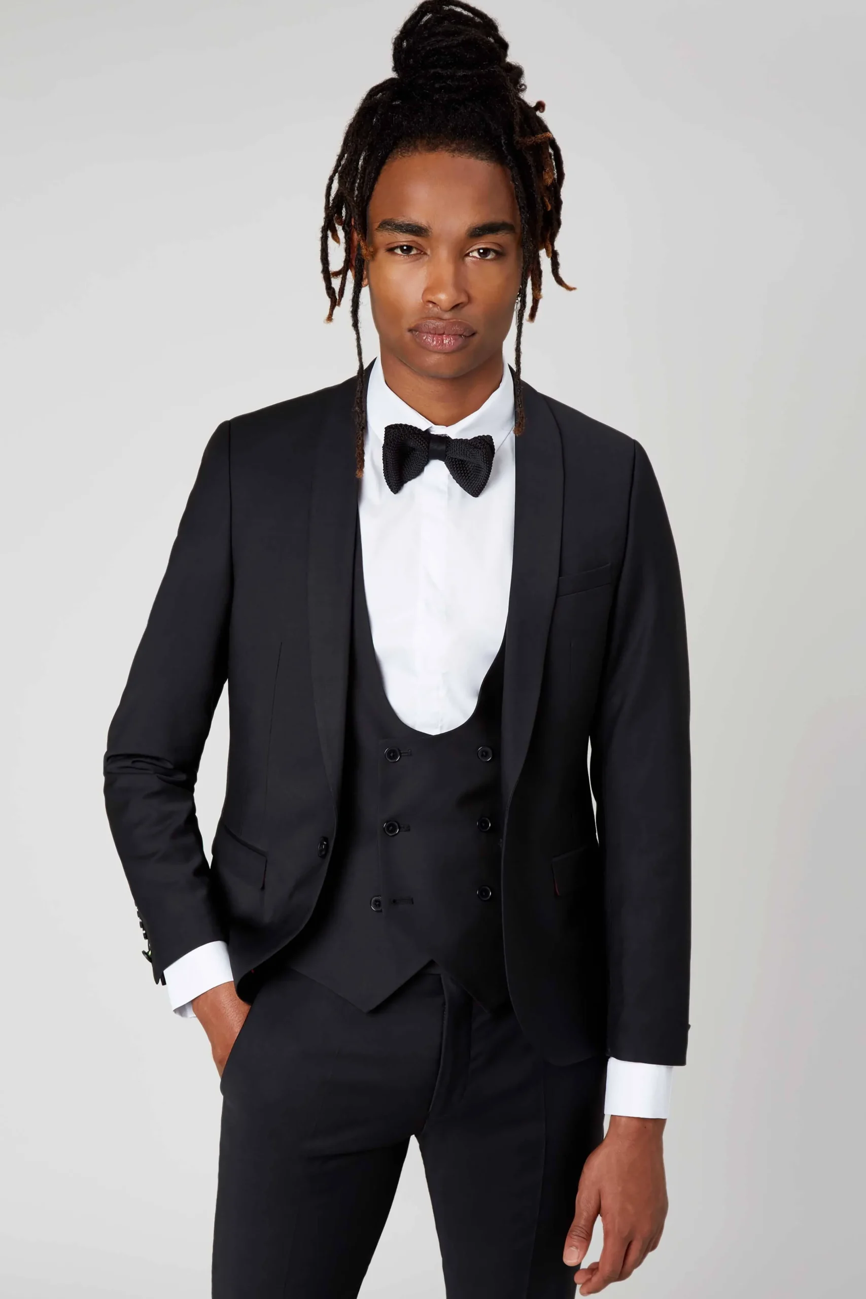Style·Plain Suits|Style·3 Piece Suits|Twisted Tailor Ellroy Skinny Fit Black Wool Suit