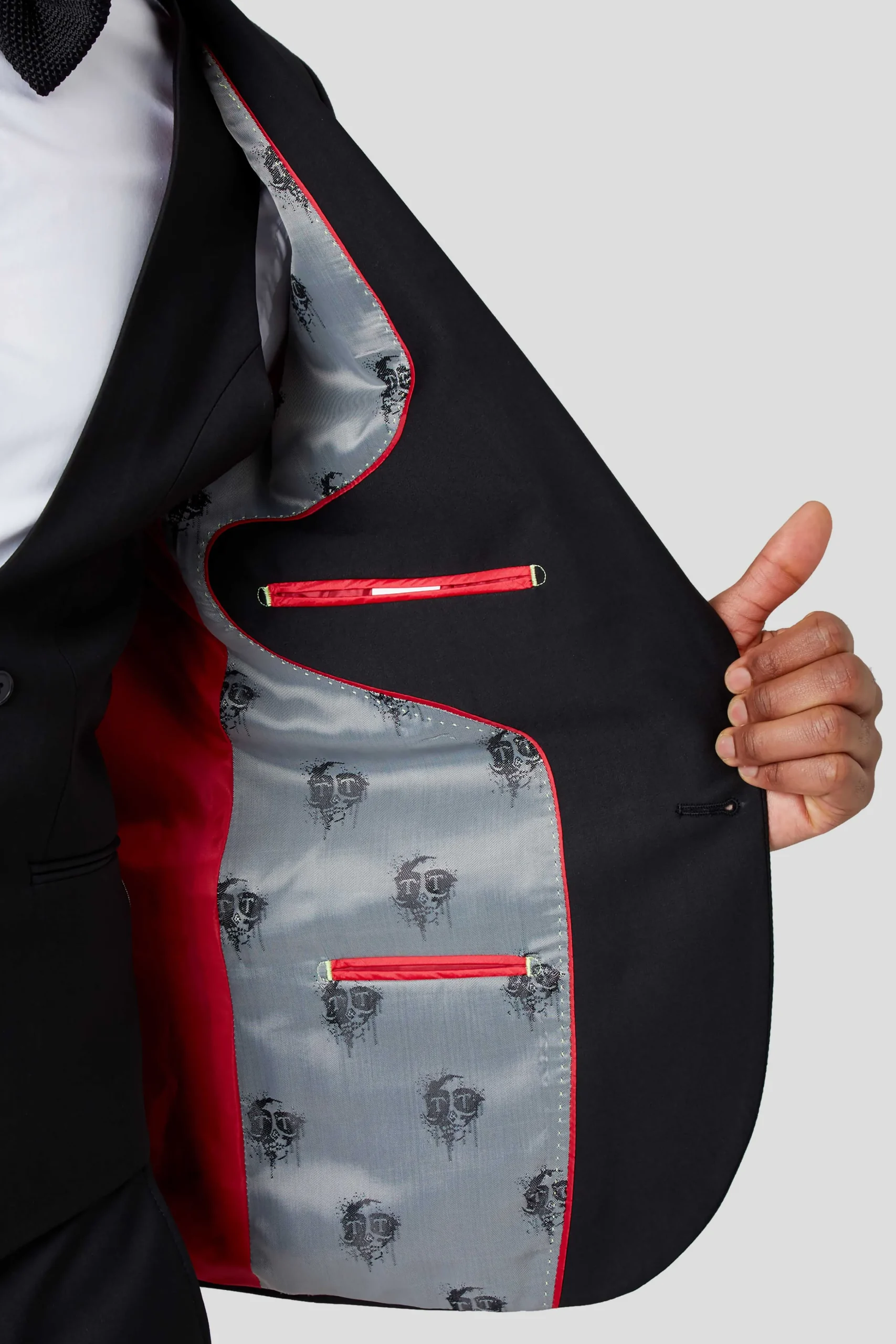Style·Plain Suits|Style·3 Piece Suits|Twisted Tailor Ellroy Skinny Fit Black Wool Suit
