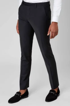 Trousers·Work Trousers|Twisted Tailor Ellroy Skinny Fit Black Wool Trousers