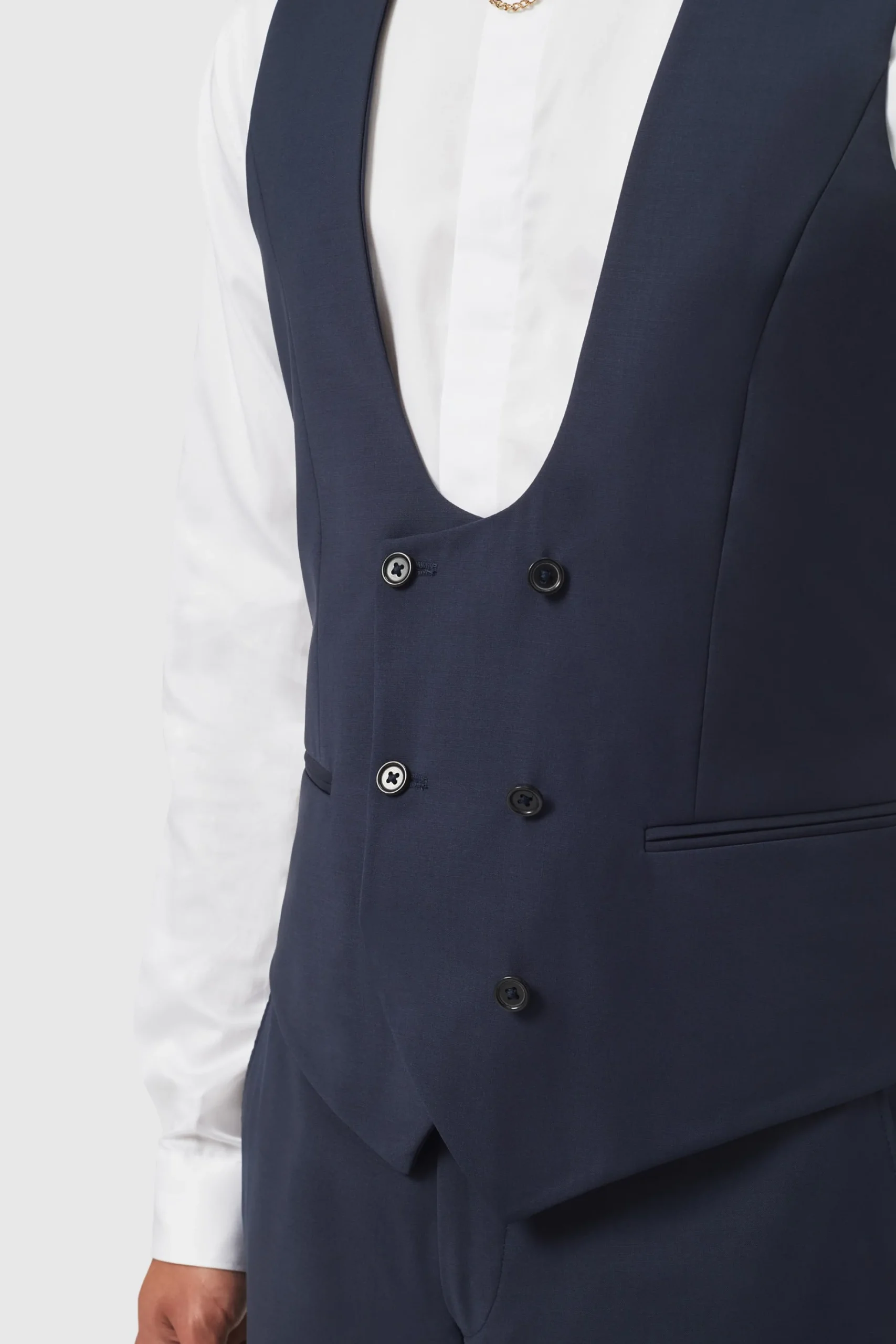 Waistcoats|Twisted Tailor Ellroy Skinny Fit New Navy Waistcoat