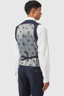 Waistcoats|Twisted Tailor Ellroy Skinny Fit New Navy Waistcoat
