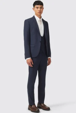 Waistcoats|Twisted Tailor Ellroy Skinny Fit New Navy Waistcoat