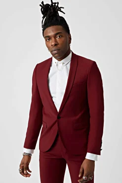 Style·Plain Suits|Style·3 Piece Suits|Twisted Tailor Ellroy Skinny Fit Red Wool Suit