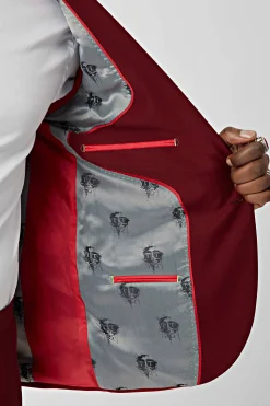 Style·Plain Suits|Style·3 Piece Suits|Twisted Tailor Ellroy Skinny Fit Red Wool Suit