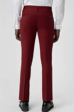 Trousers·Work Trousers|Twisted Tailor Ellroy Skinny Fit Red Wool Trousers