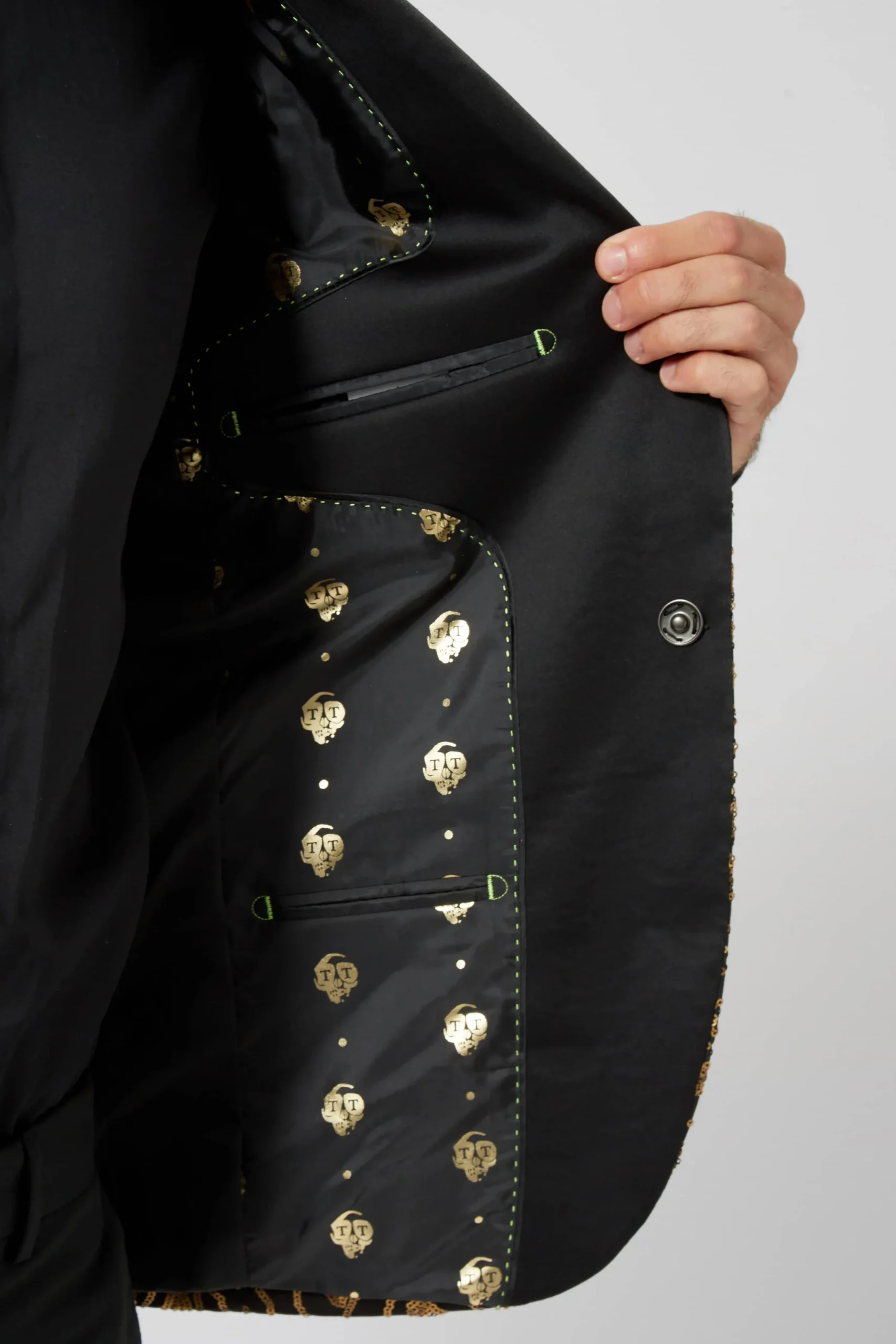 Occasion·Party Suits|Twisted Tailor Emiliano Skinny Fit Gold Floral Sequin Jacket