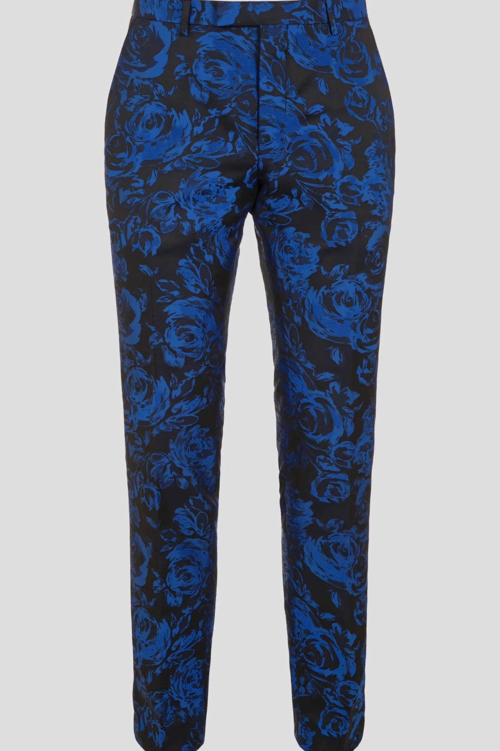 Trousers·Floral Trousers|Trousers·Party Trousers|Twisted Tailor Ersat Skinny Fit Blue Floral Tuxedo Trousers