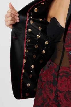 Woman|Twisted Tailor Ersilia Skinny Fit Red Floral Jacket