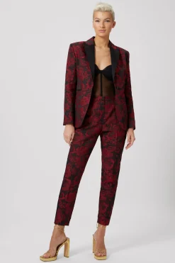 Woman|Twisted Tailor Ersilia Skinny Fit Red Floral Jacket