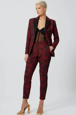 Woman|Twisted Tailor Ersilia Skinny Fit Red Floral Trousers