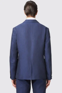 Jackets·Work Jackets|Twisted Tailor Fairmont Slim Fit Navy Double Breasted Linen Jacket