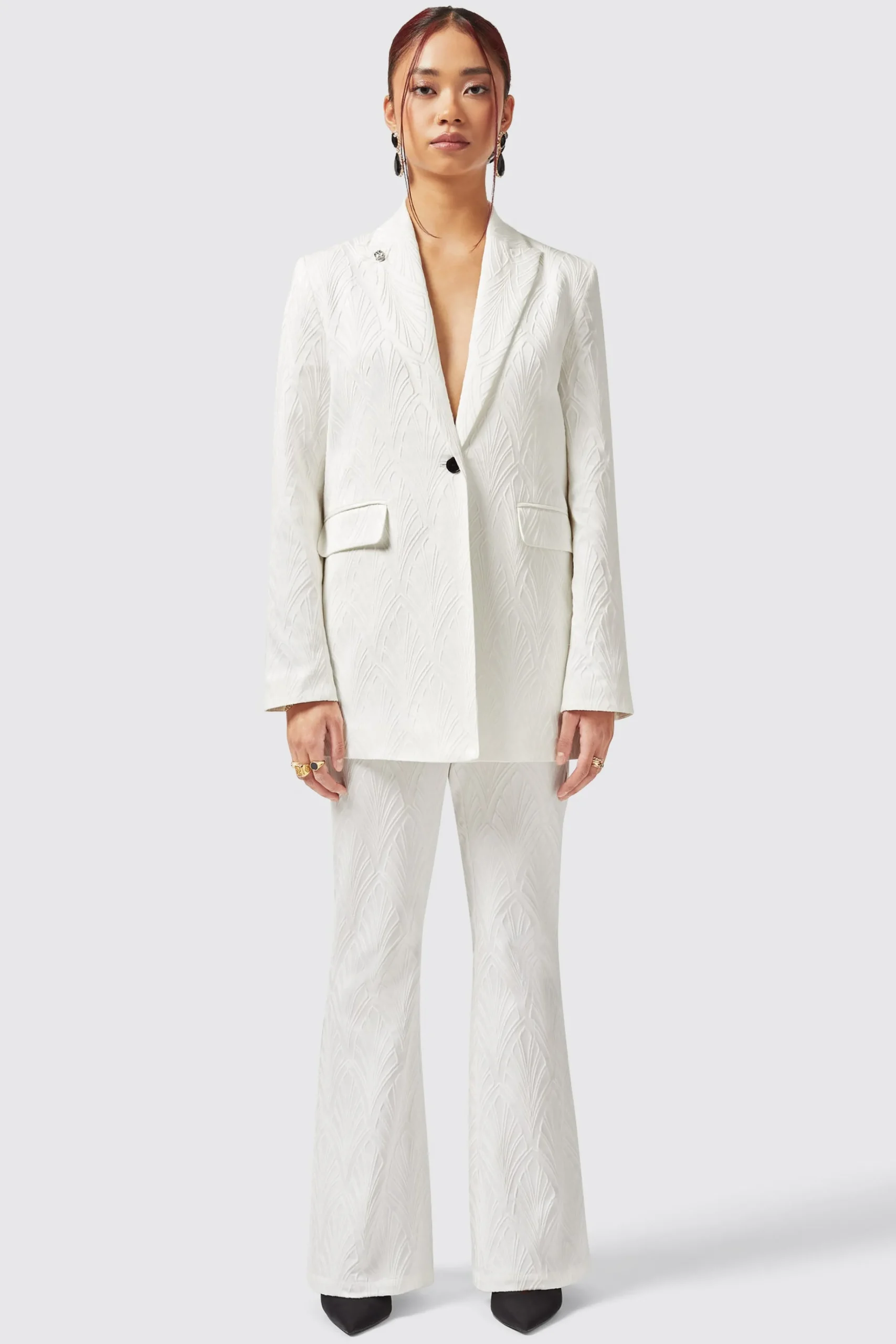 Woman|Twisted Tailor Fiore Slim Fit White Jacket